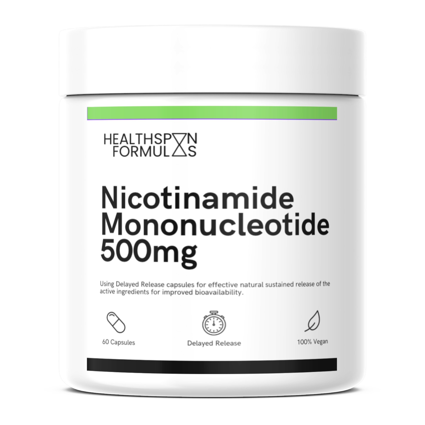 a tub of our UK made NMN supplement on a white background