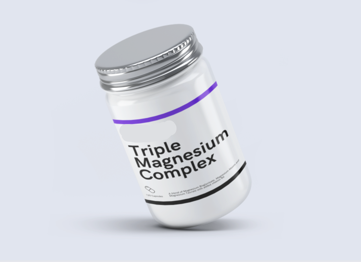 a bottle of out triple magnesium supplement