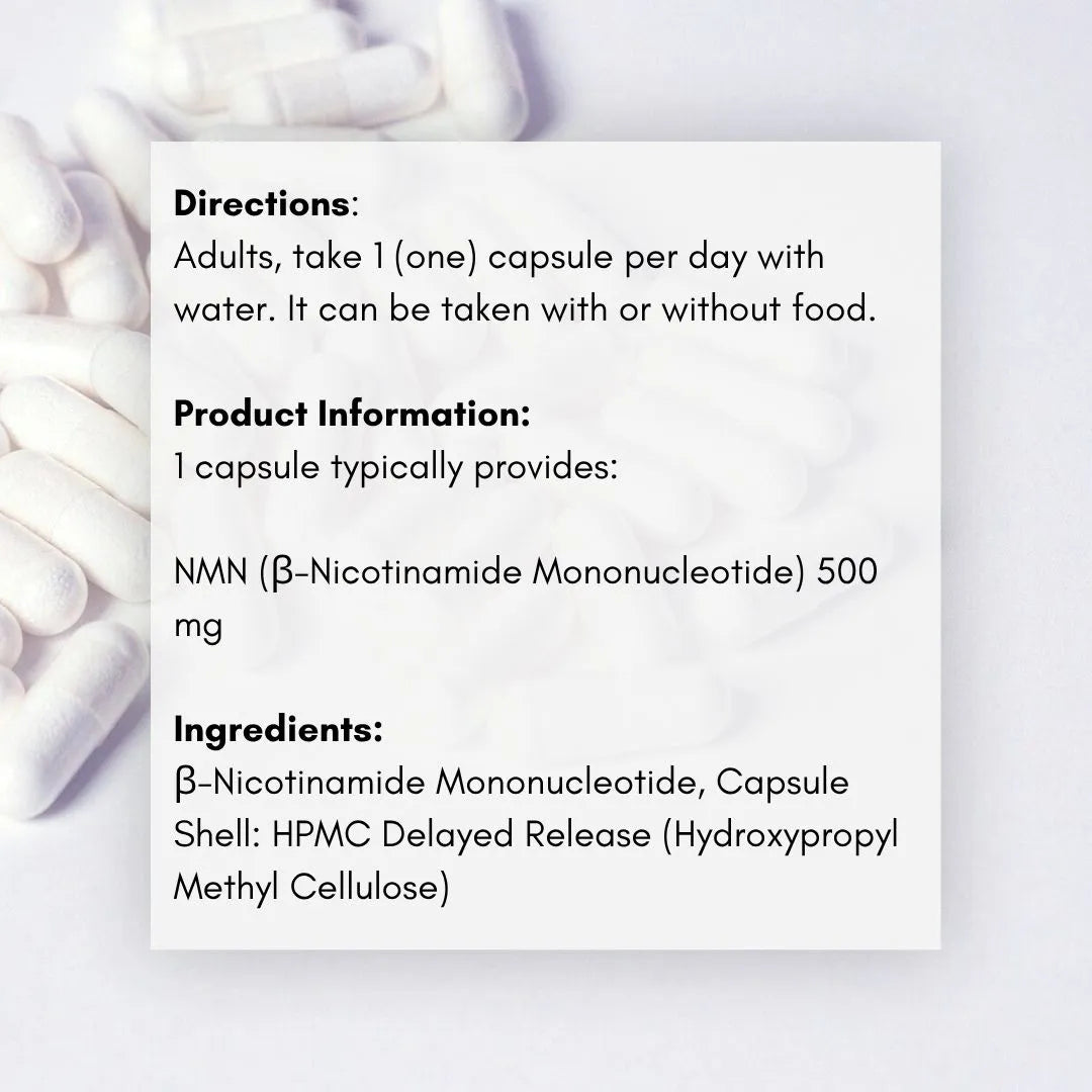 Pure NMN Supplement - 500mg Capsules
