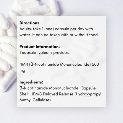 Pure NMN Supplement - 500mg Capsules