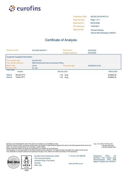 Pure NMN Supplement - 500mg Capsules
